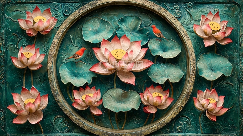 高清大图下载【趣麦麦图】中式浮雕