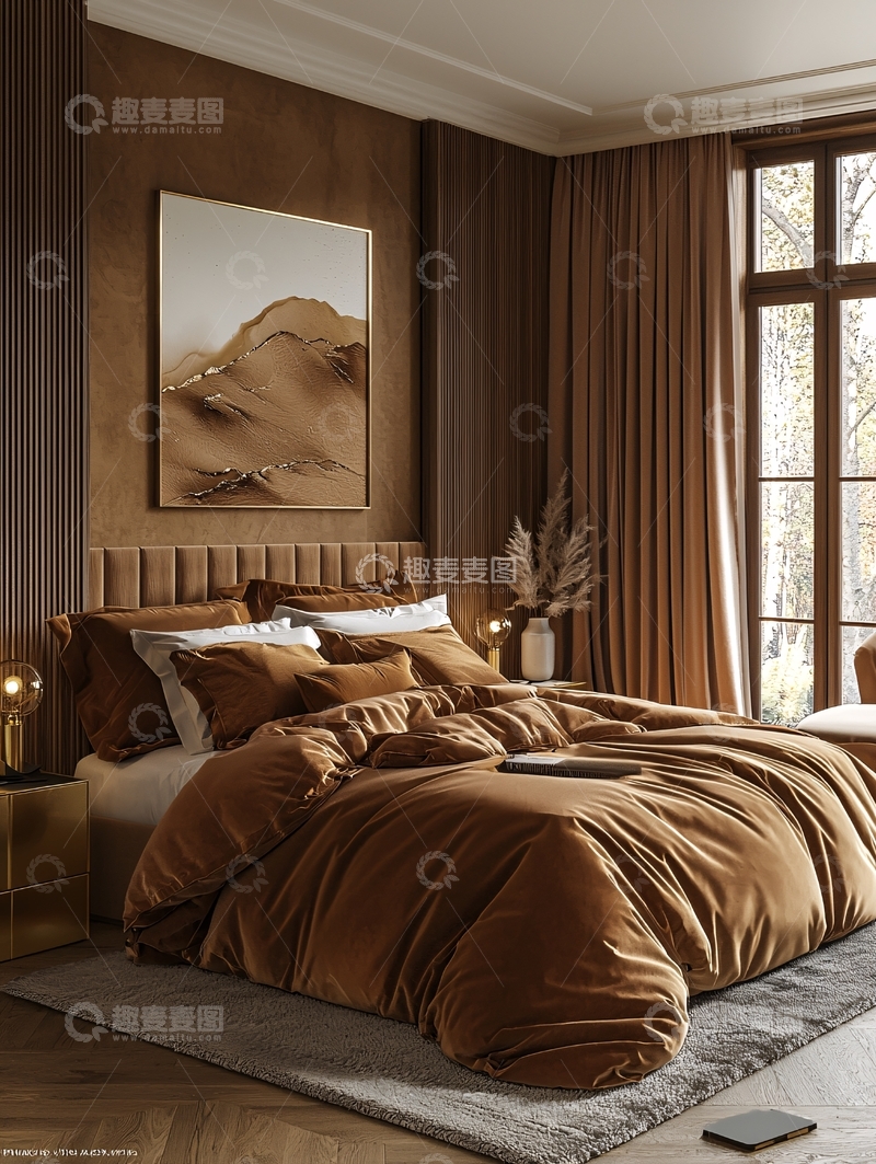 高清大图下载【趣麦麦图】-棕色卧室