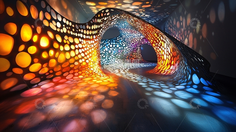 高清大图下载【趣麦麦图】抽象光影隧道