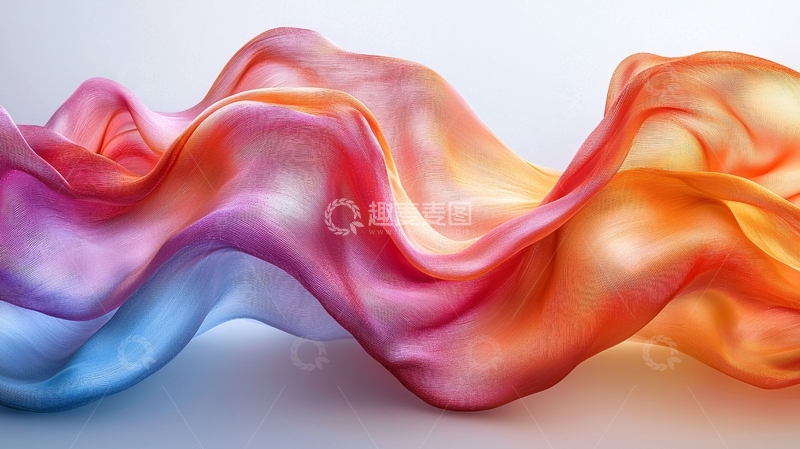 高清大图下载【趣麦麦图】彩色绸缎波浪形