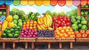 卡通水果摊