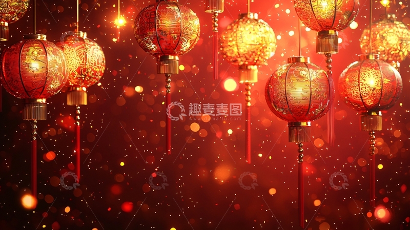 高清大图下载【趣麦麦图】红灯笼喜庆新年氛围