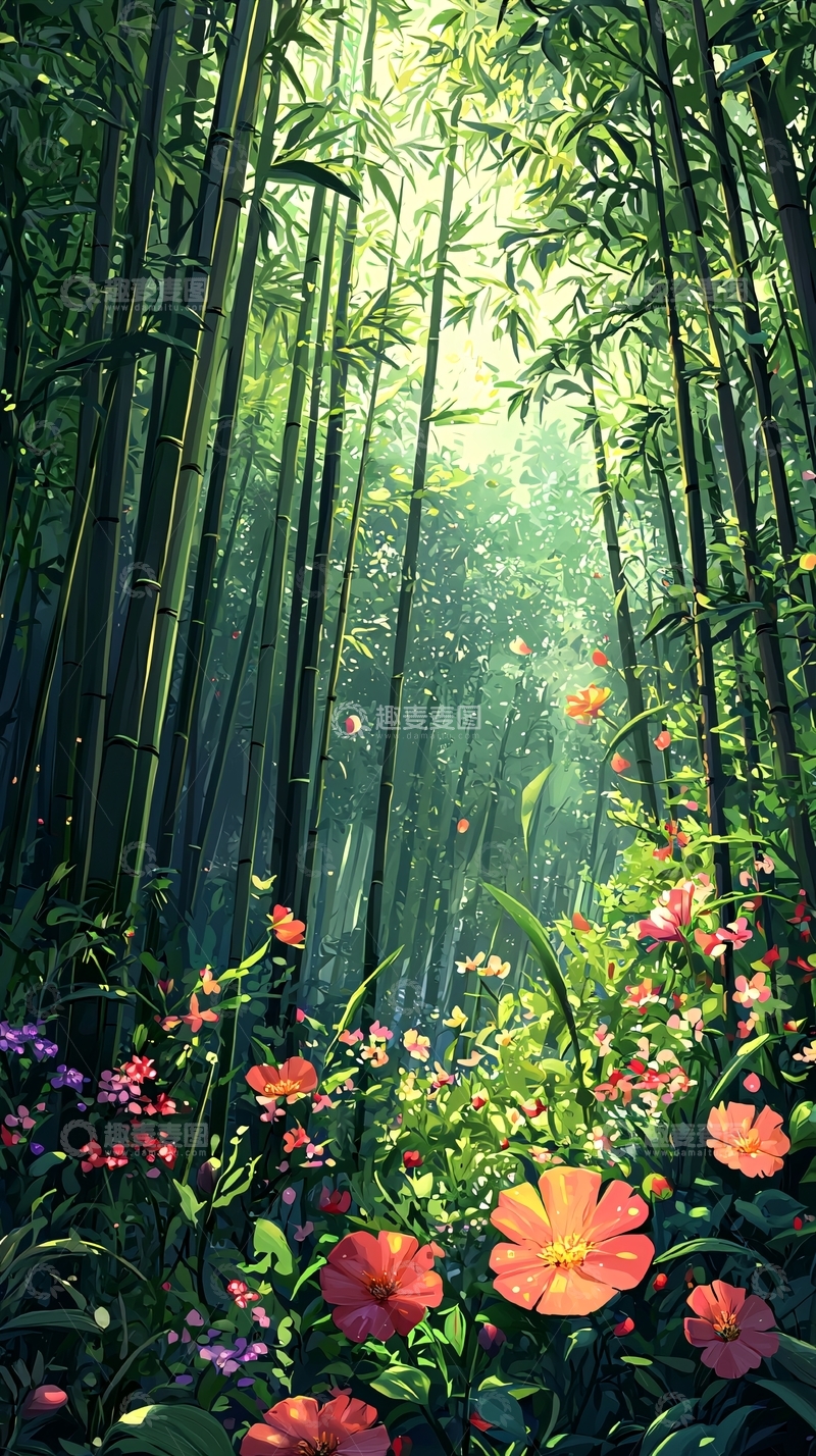 高清大图下载【趣麦麦图】竹林小径