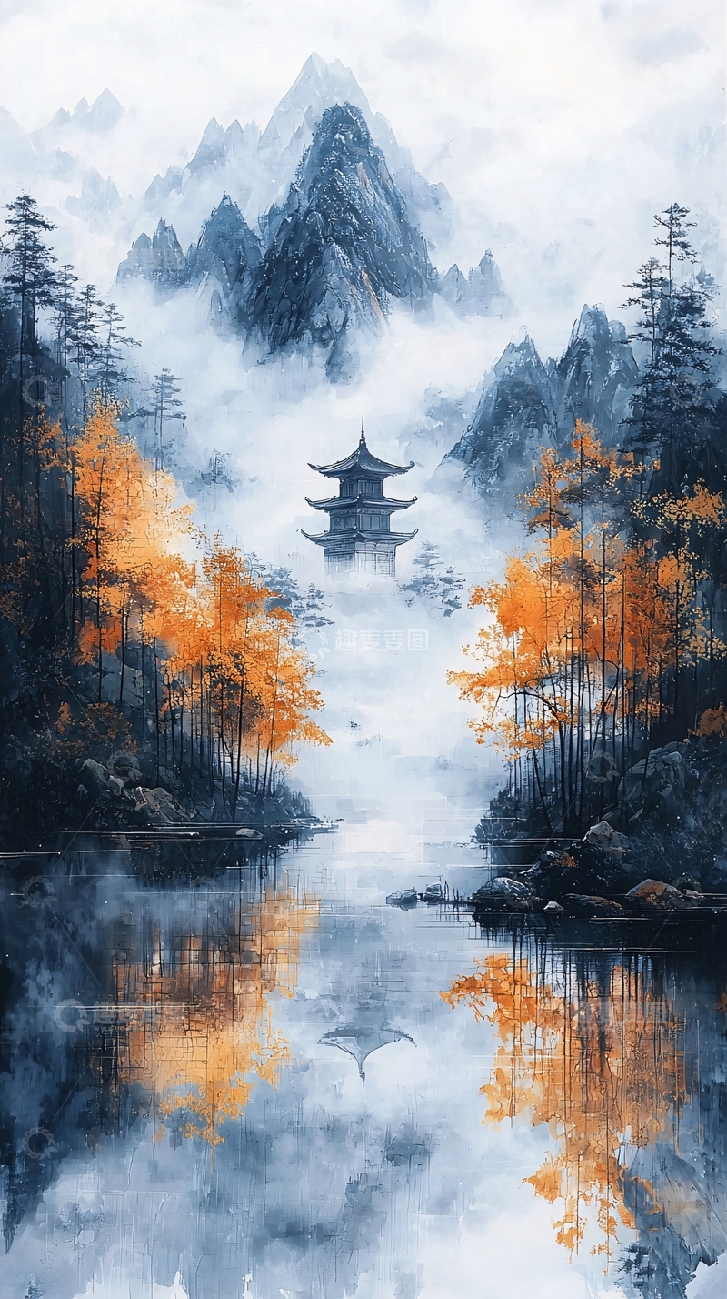 高清大图下载【趣麦麦图】水墨山水古风唯美意境