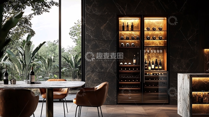 高清大图下载【趣麦麦图】高级餐厅酒柜