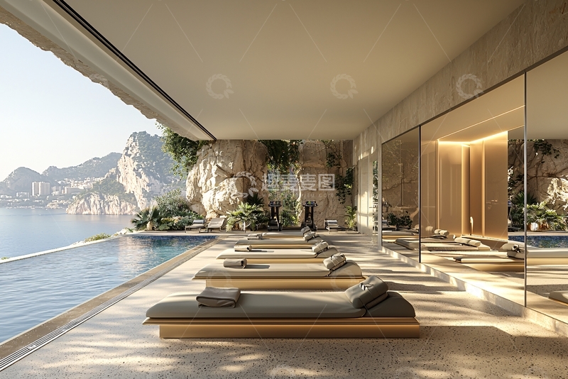 高清大图下载【趣麦麦图】海景无边泳池度假别墅