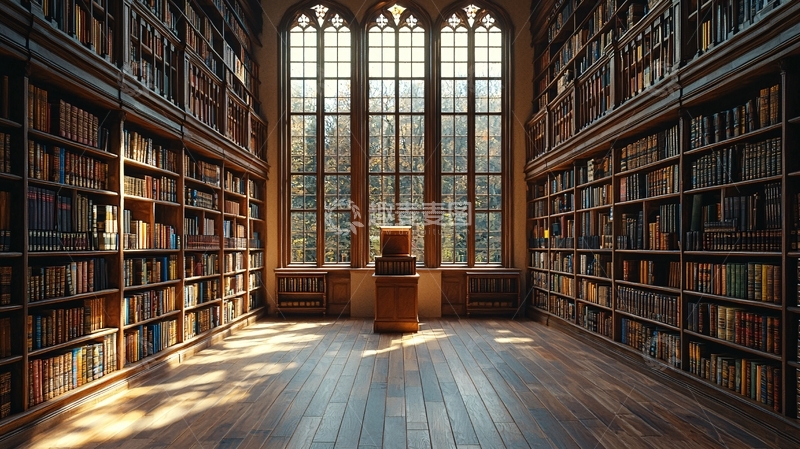 高清大图下载【趣麦麦图】哥特式图书馆