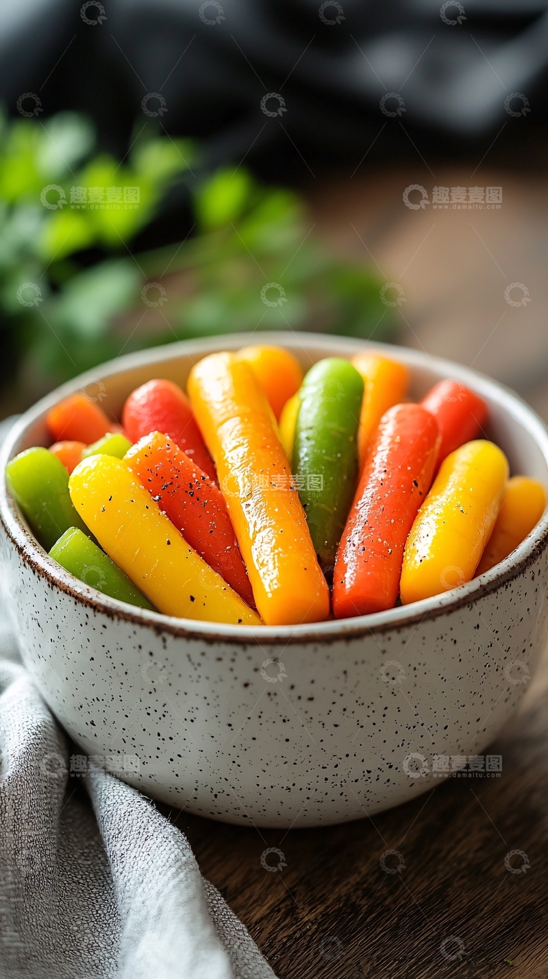 高清大图下载【趣麦麦图】一碗彩色迷你胡萝卜