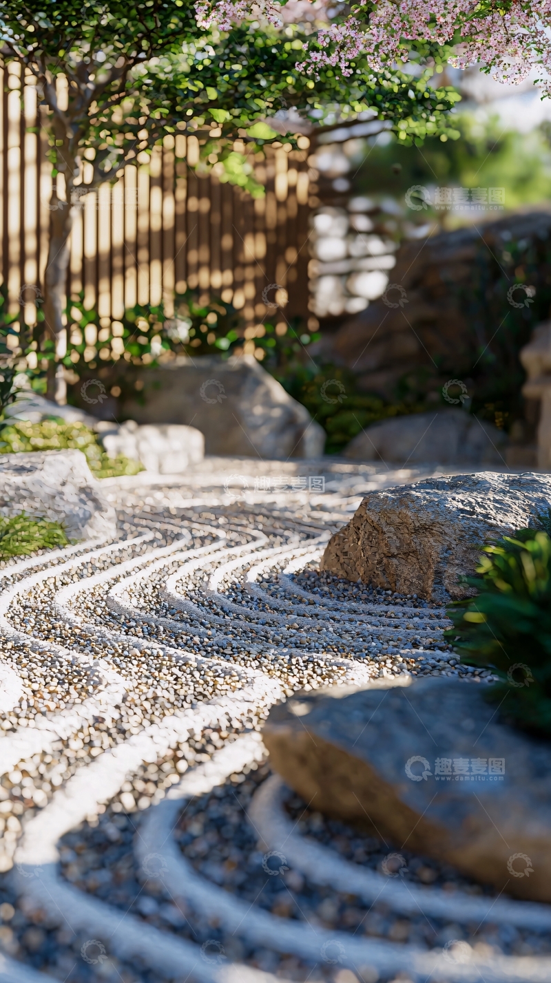 高清大图下载【趣麦麦图】日式枯山水庭院1