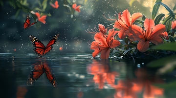 梦幻蝴蝶飞舞花丛