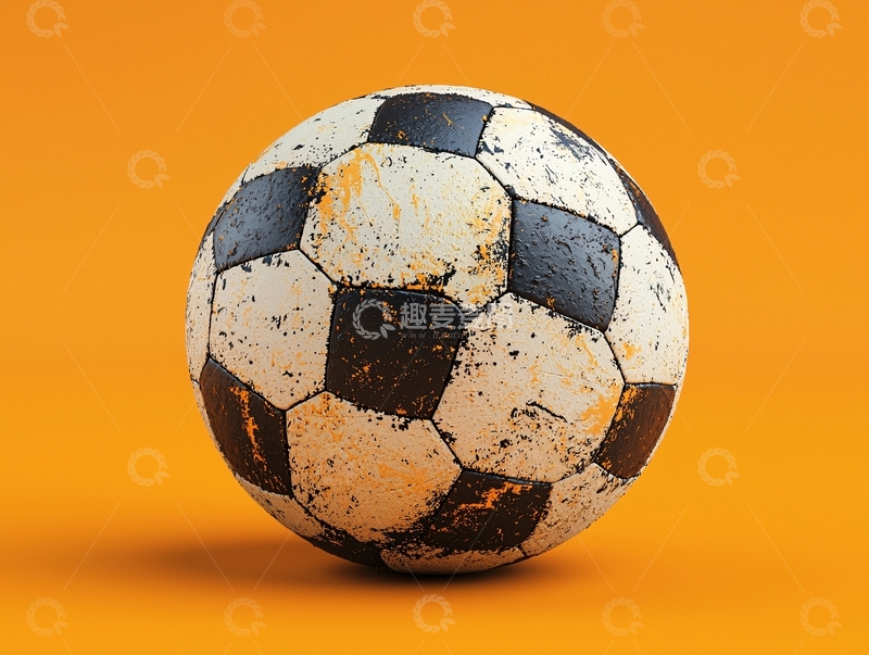 高清大图下载【趣麦麦图】黑白相间旧足球