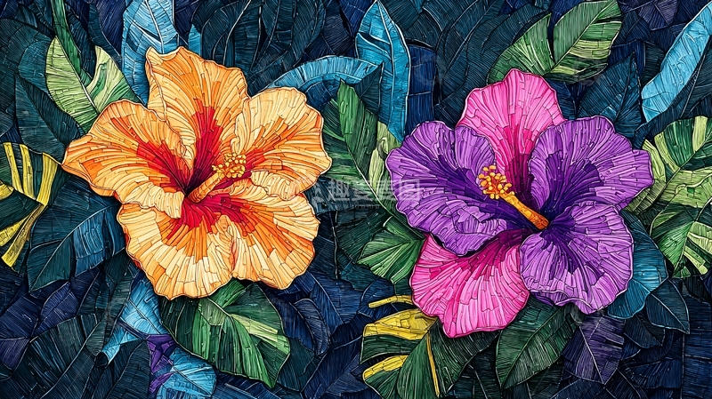 高清大图下载【趣麦麦图】绣花图案