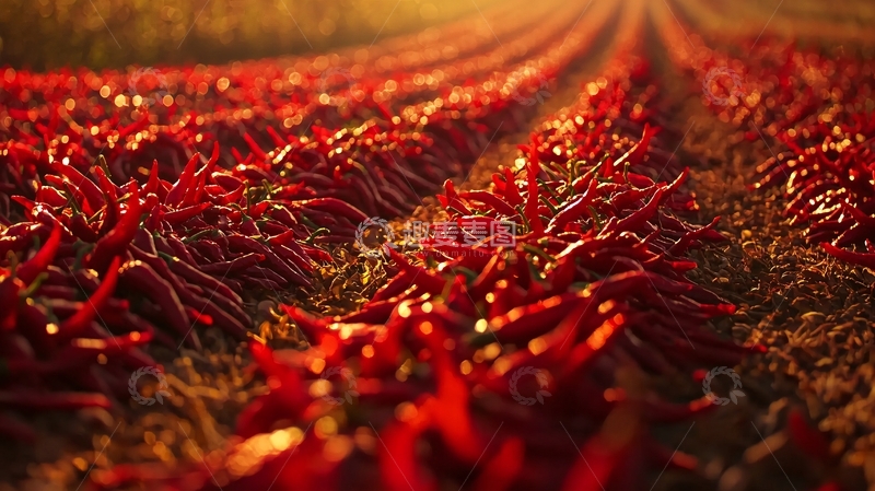 高清大图下载【趣麦麦图】红辣椒丰收田野