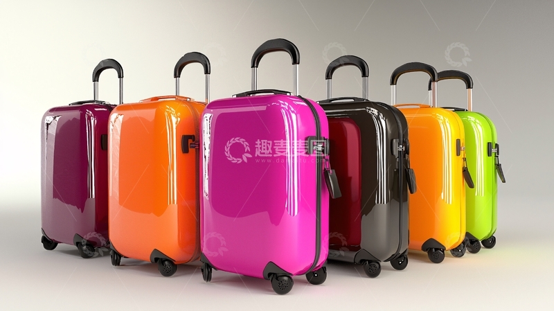 高清大图下载【趣麦麦图】多彩旅行箱