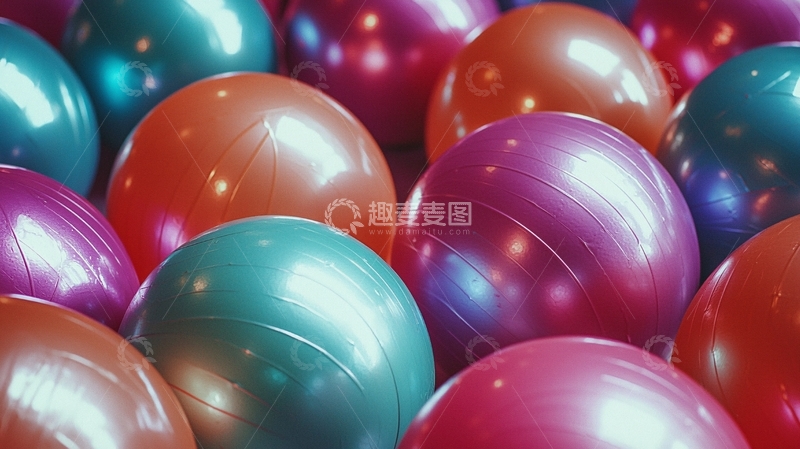 高清大图下载【趣麦麦图】彩色健身球堆叠