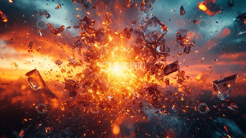 高清大图下载【趣麦麦图】火焰爆炸碎片