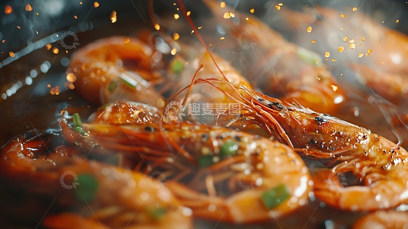 高清大图下载【趣麦麦图】香喷喷的爆炒大虾