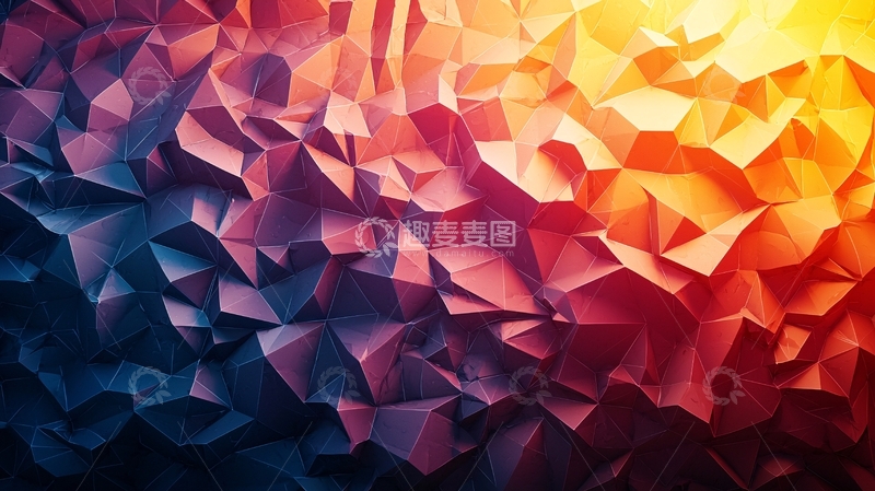 高清大图下载【趣麦麦图】彩色多边形几何抽象背景