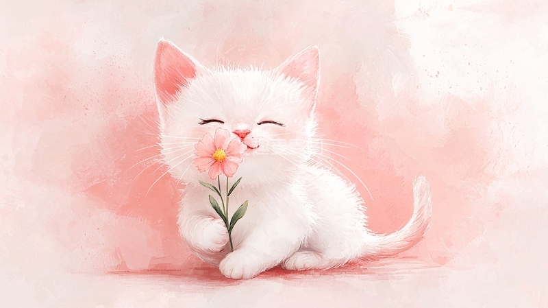 高清大图下载【趣麦麦图】可爱小白猫