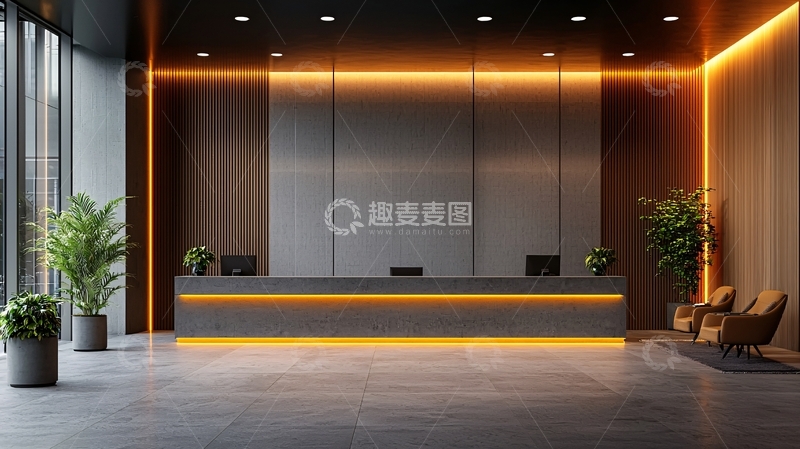 高清大图下载【趣麦麦图】现代酒店大堂接待台