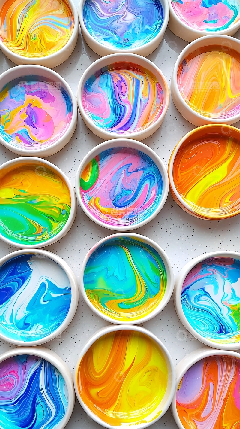 高清大图下载【趣麦麦图】彩色大理石纹小碟