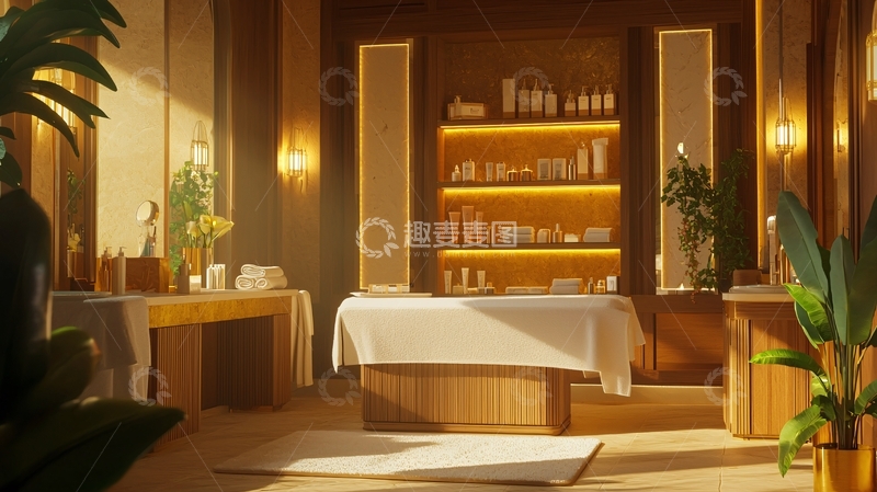 高清大图下载【趣麦麦图】阳光洒进的奢华水疗室