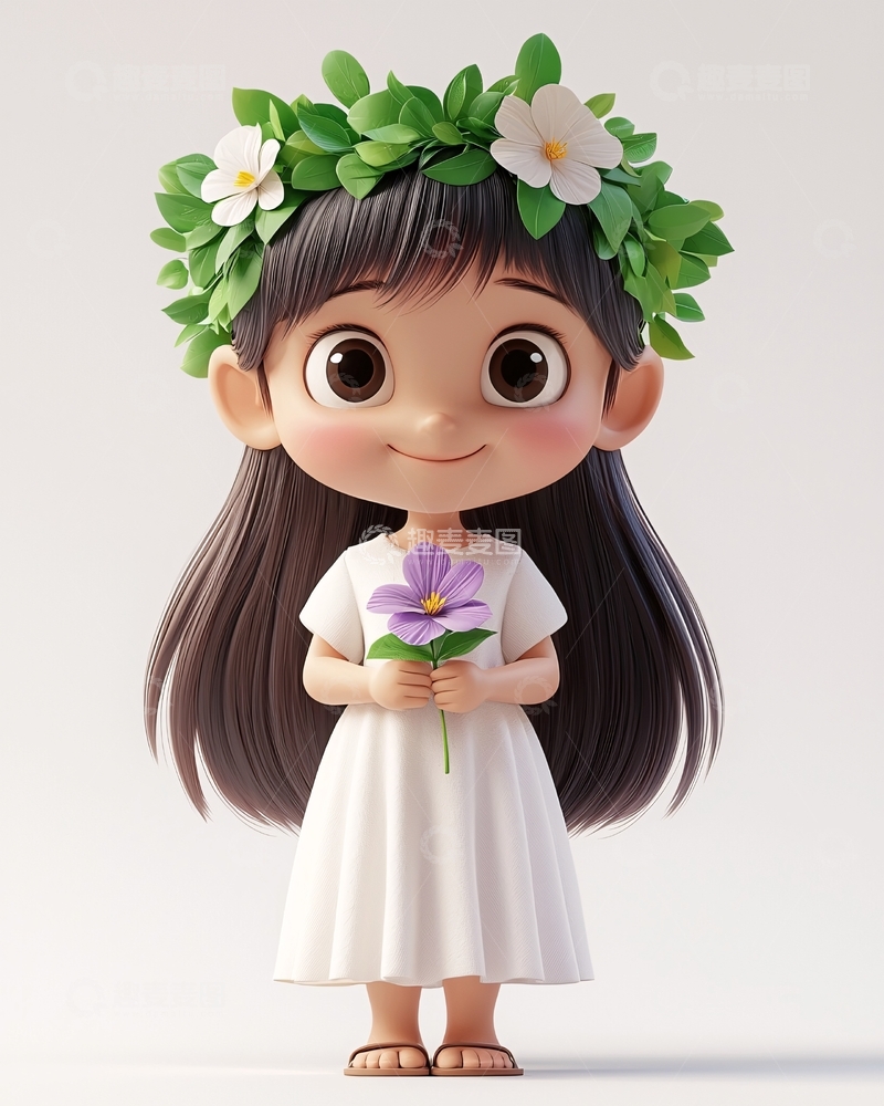高清大图下载【趣麦麦图】可爱卡通女孩