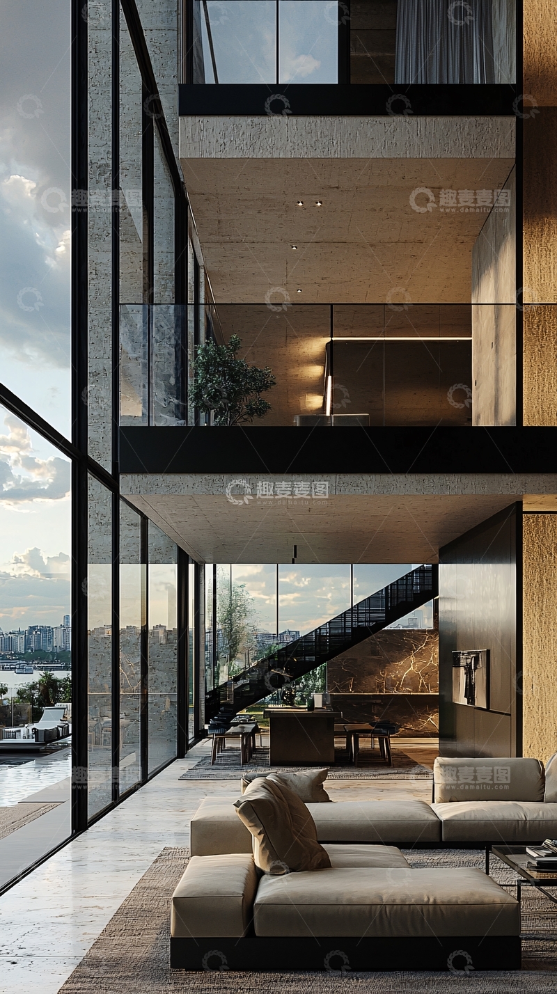 高清大图下载【趣麦麦图】现代简约风格高层住宅室内设计