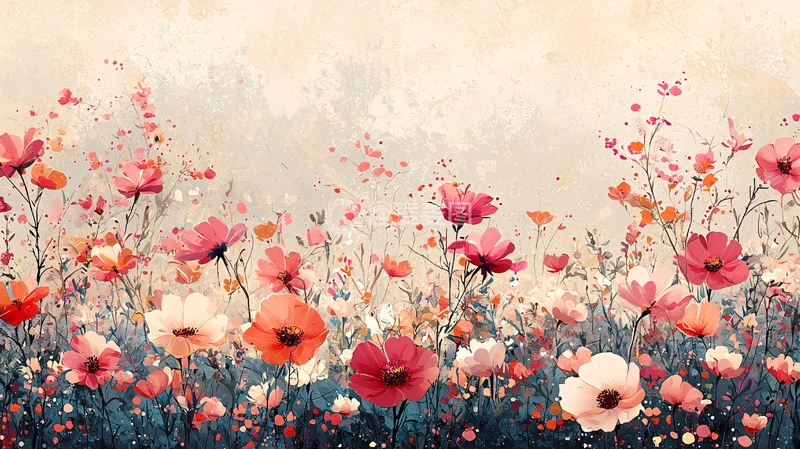 高清大图下载【趣麦麦图】水彩花卉背景图