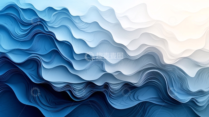 高清大图下载【趣麦麦图】蓝色渐变波浪