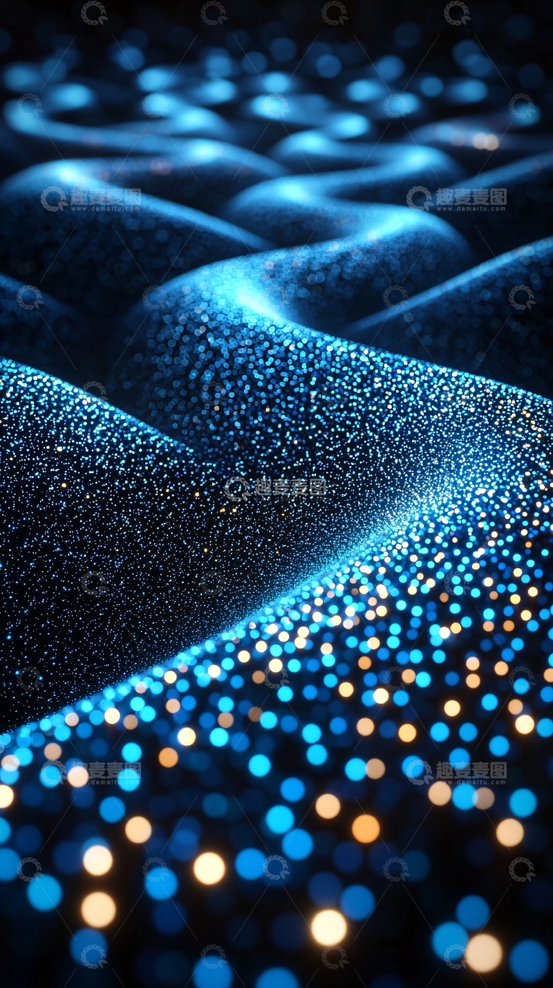 高清大图下载【趣麦麦图】蓝色光点闪烁的纹理背景