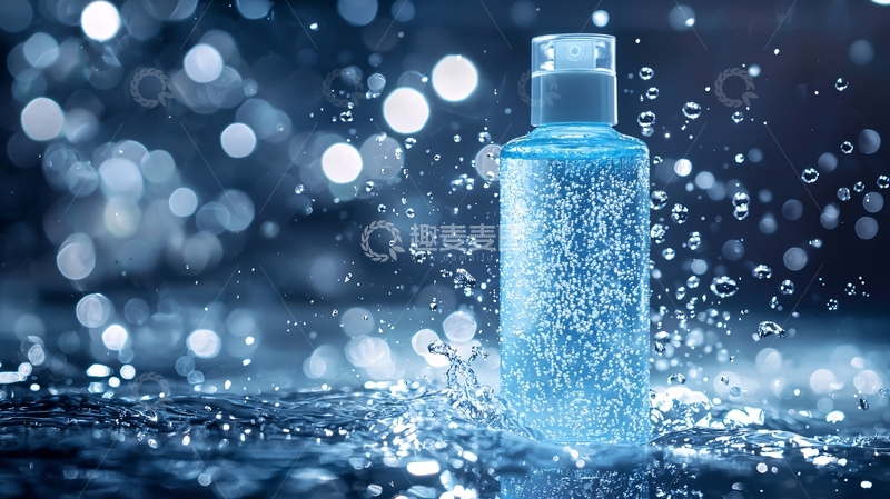 高清大图下载【趣麦麦图】蓝色瓶子水花四溅