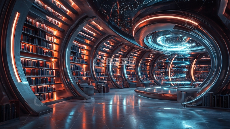 高清大图下载【趣麦麦图】未来科技感图书馆