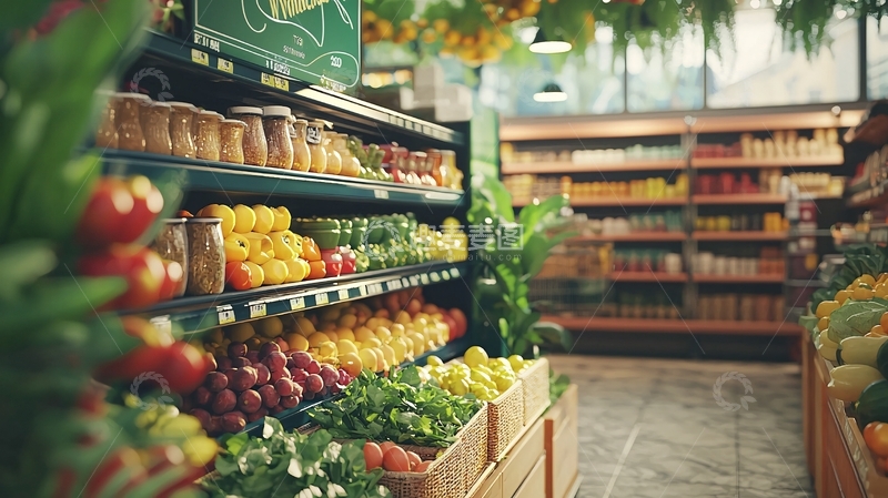 高清大图下载【趣麦麦图】水果蔬菜超市货架