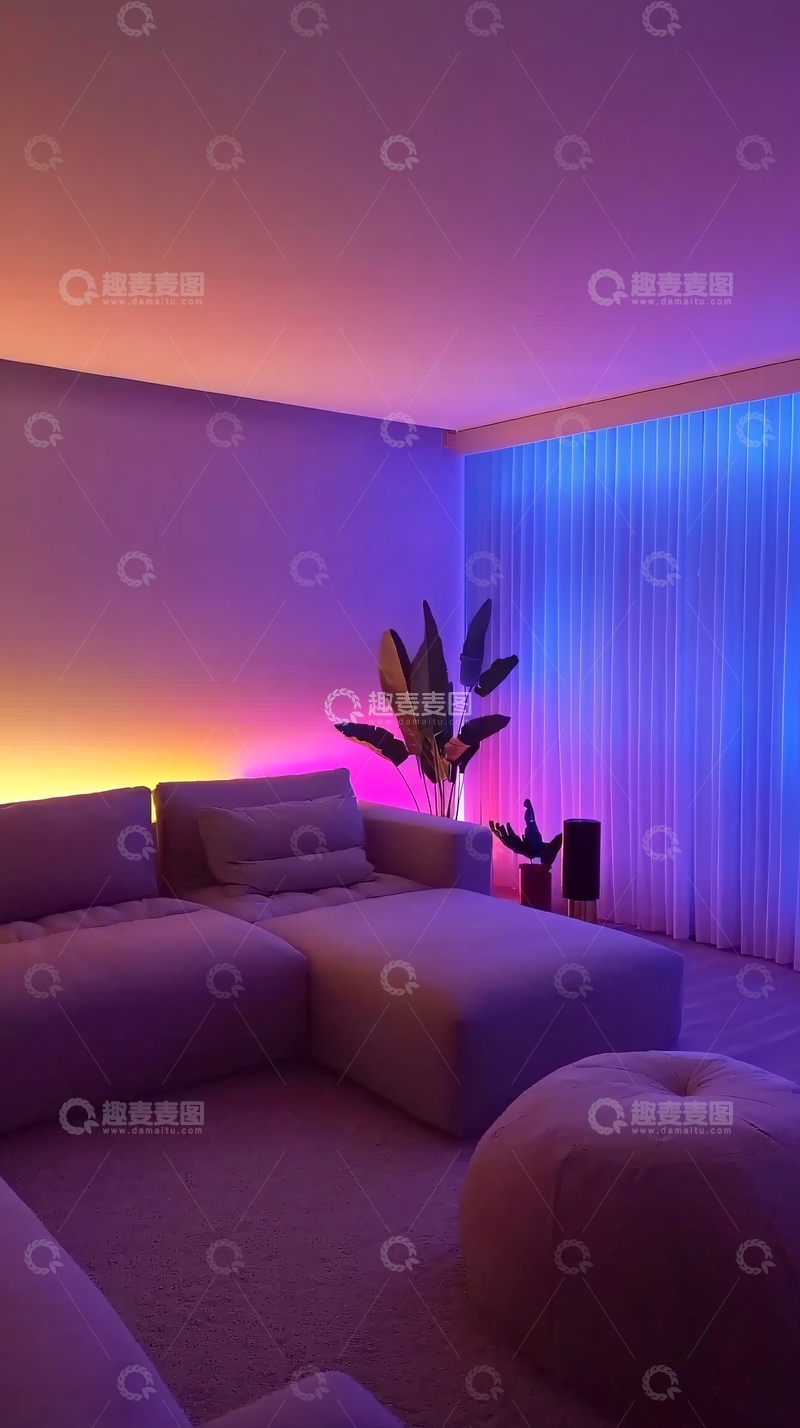 高清大图下载【趣麦麦图】氛围感客厅灯光