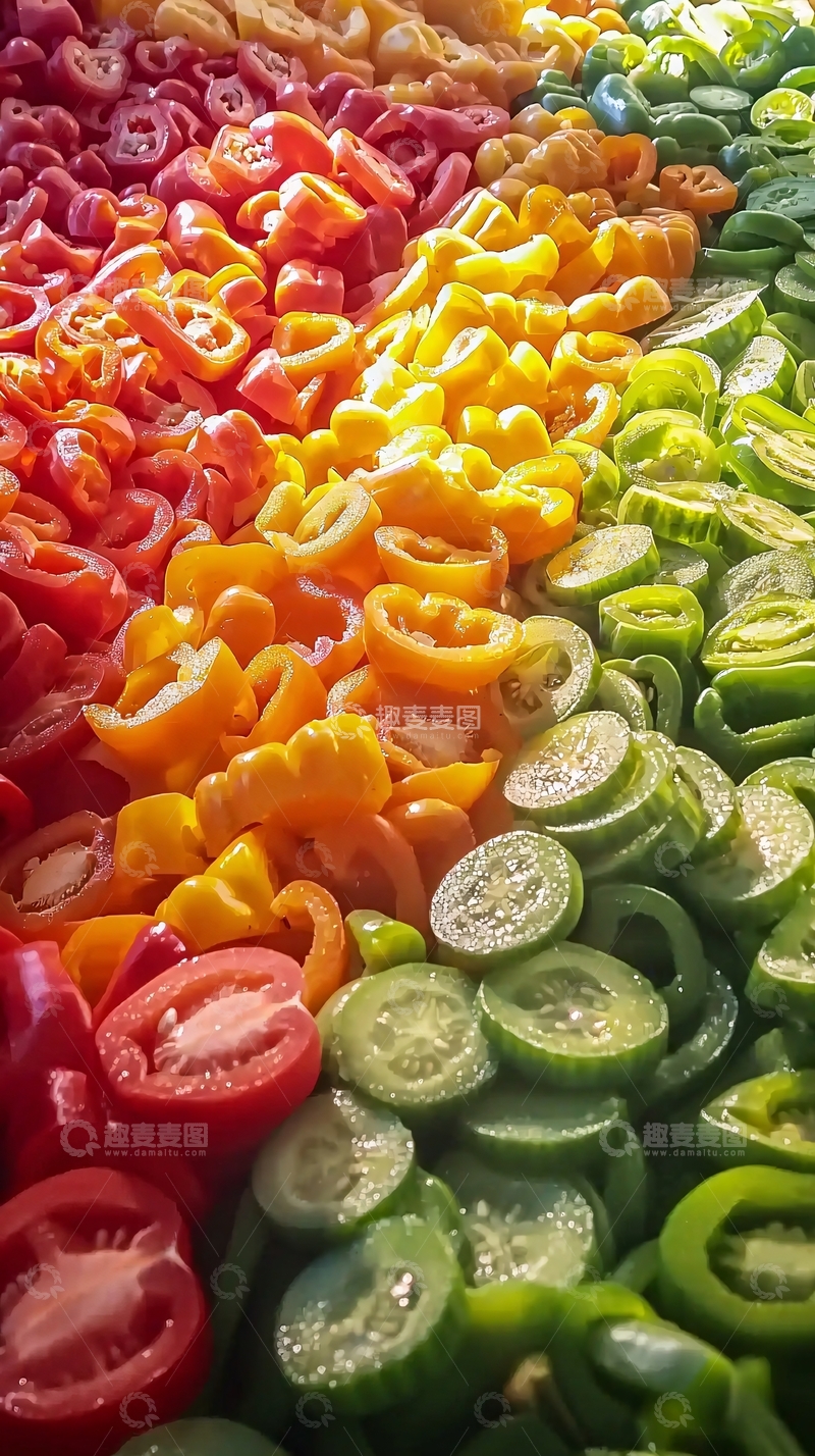 高清大图下载【趣麦麦图】彩虹辣椒切片