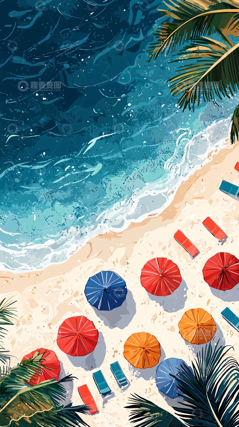 高清大图下载【趣麦麦图】海滩度假风情图