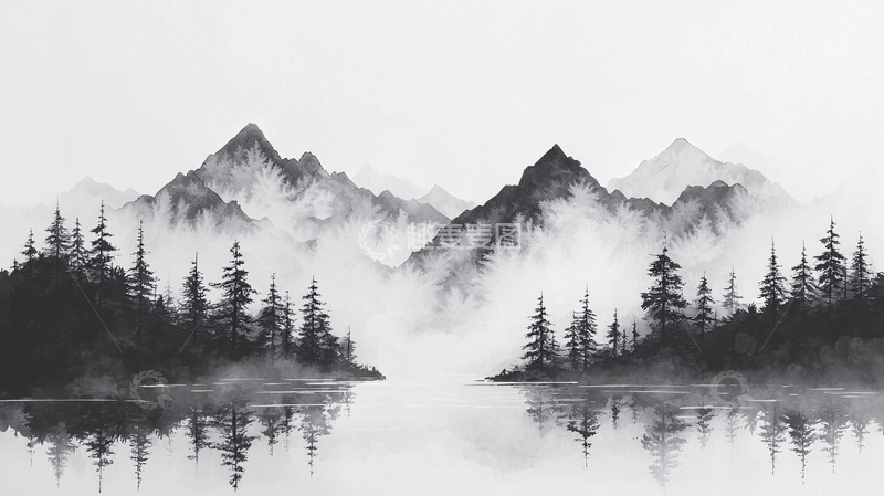 高清大图下载【趣麦麦图】水墨山水画200