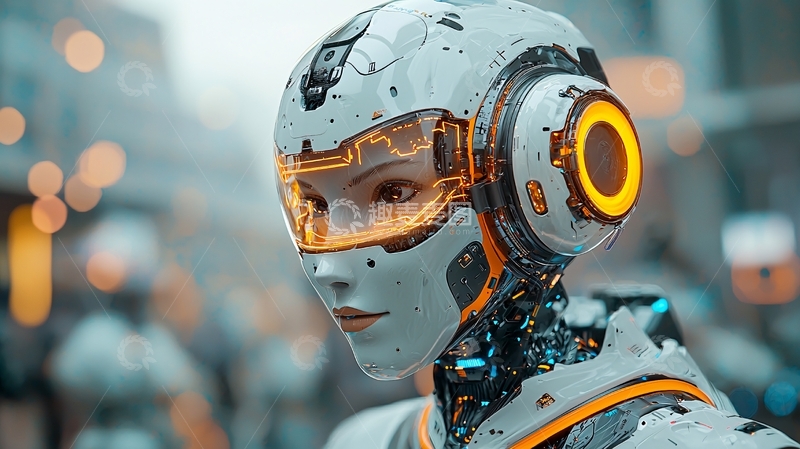 高清大图下载【趣麦麦图】未来都市女性机器人