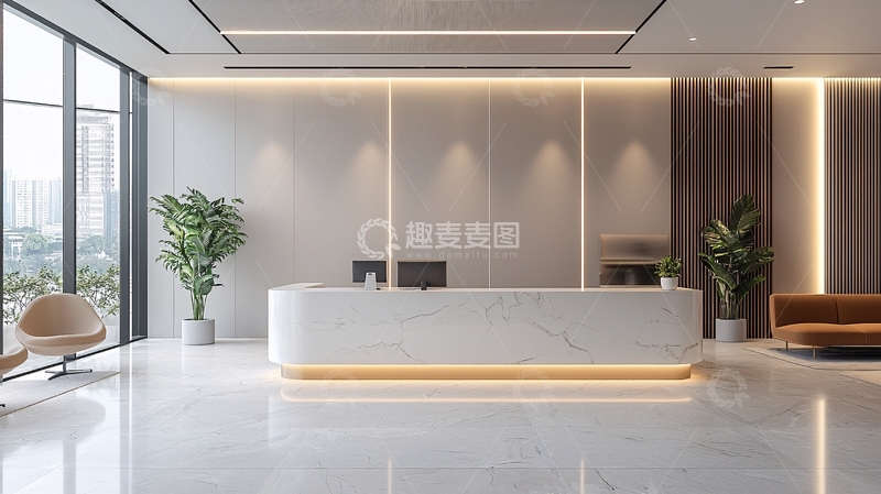 高清大图下载【趣麦麦图】现代简约大理石前台
