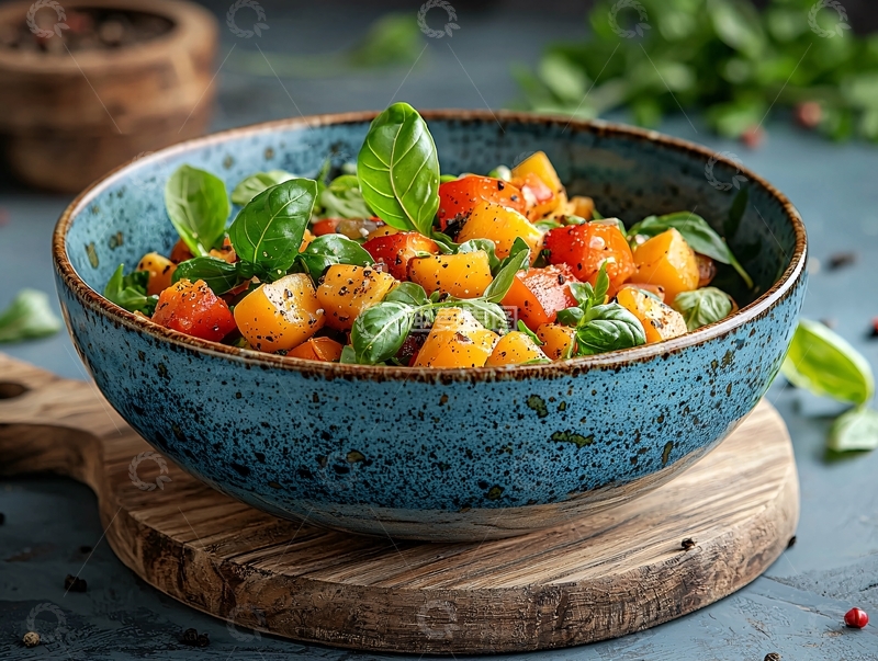 高清大图下载【趣麦麦图】色泽鲜艳的蔬菜沙拉