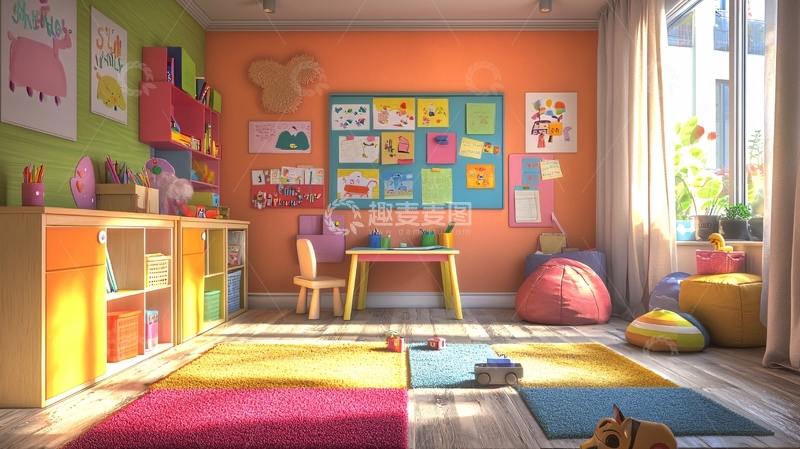 色彩鲜艳的儿童游戏室