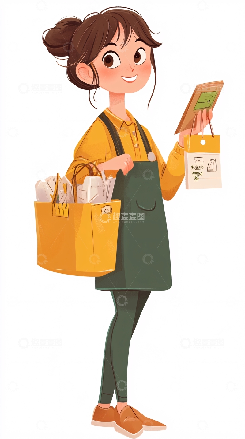 高清大图下载【趣麦麦图】可爱卡通女孩