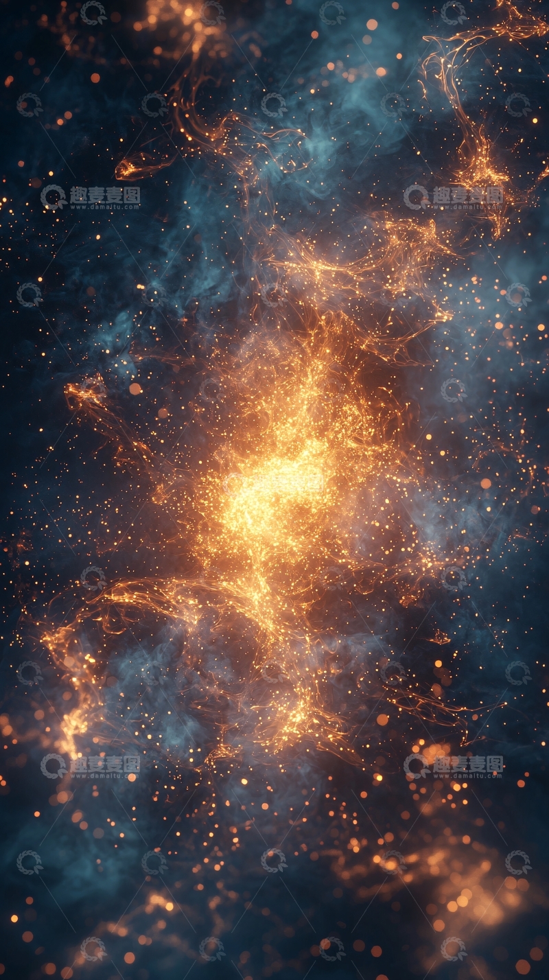 高清大图下载【趣麦麦图】金色光芒闪耀的星云