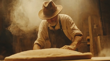 老木匠专注工作