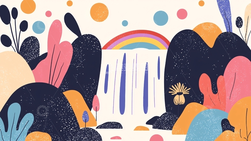 高清大图下载【趣麦麦图】彩虹瀑布