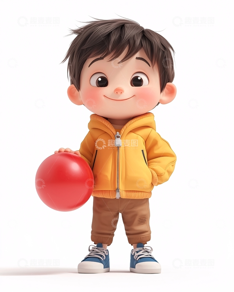 高清大图下载【趣麦麦图】可爱卡通男孩