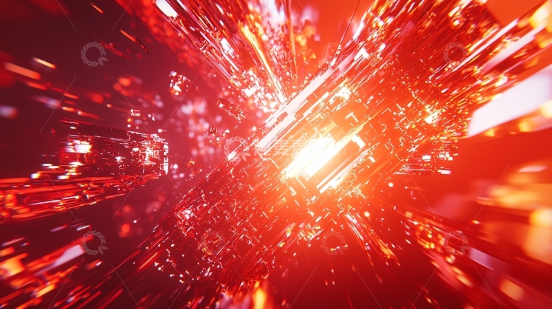 高清大图下载【趣麦麦图】红色能量隧道