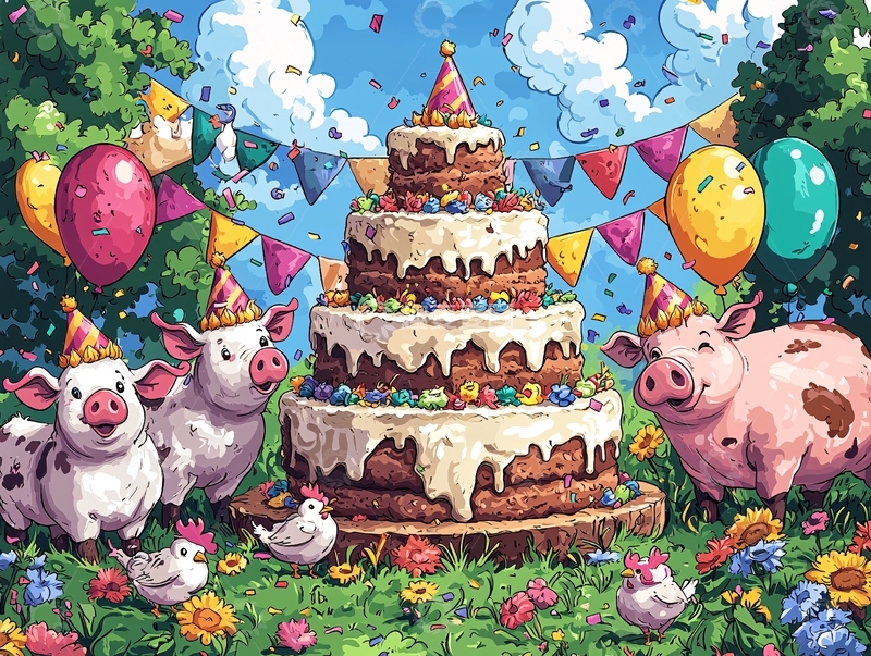 高清大图下载【趣麦麦图】卡通小猪