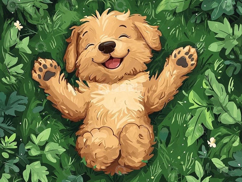 高清大图下载【趣麦麦图】快乐的金毛小狗